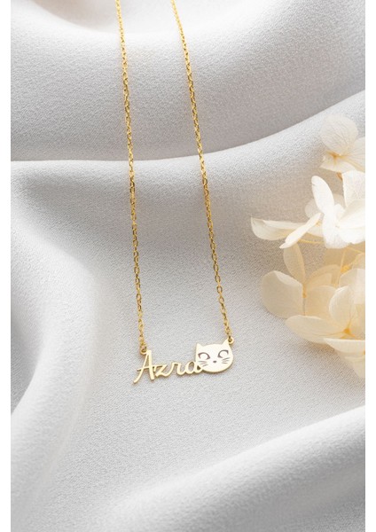 925 Ayar Gümüş Isimli Kedi Kolye modelleri