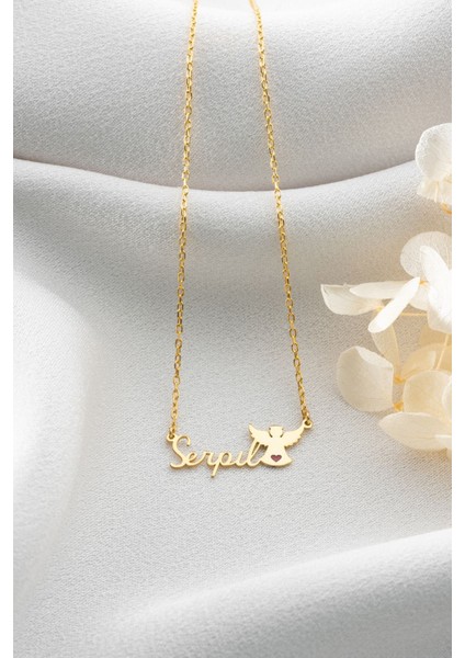 925 Ayar Gümüş Isimli Melek Kolye modelleri