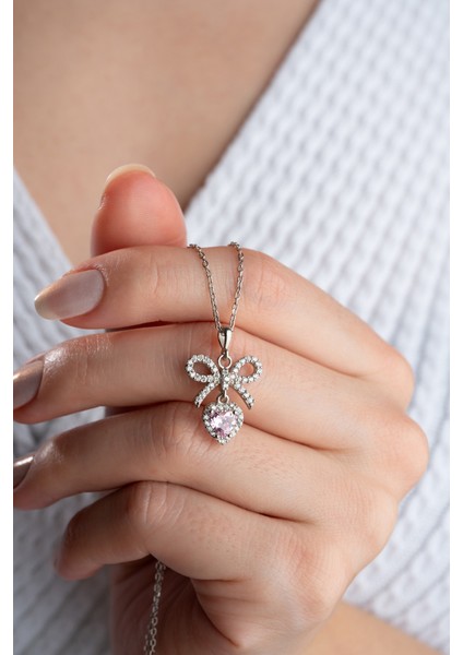 925 Ayar Gümüş Fiyonklu Kalp Kolye fiyatları