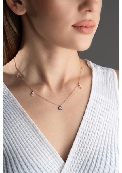 925 Ayar Gümüş Rose Şans Kolye fiyatları