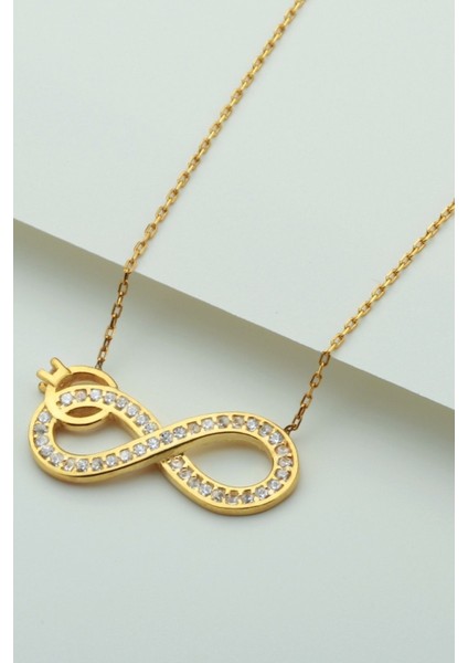 925 Ayar Gümüş Tektaşlı Sonsuzluk Kolye