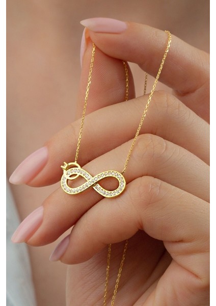 925 Ayar Gümüş Tektaşlı Sonsuzluk Kolye fiyatları