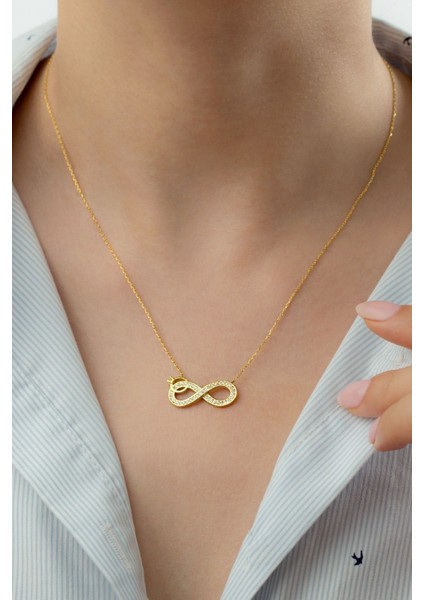 925 Ayar Gümüş Tektaşlı Sonsuzluk Kolye modelleri