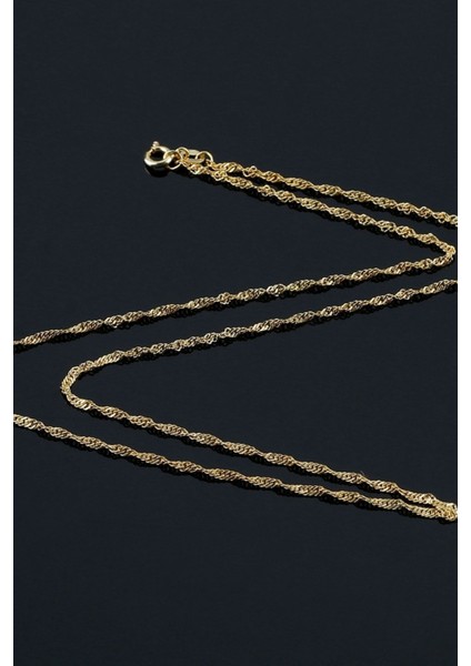 925 Ayar Gümüş Singapur ( Kıvrım ) Zincir Kolye