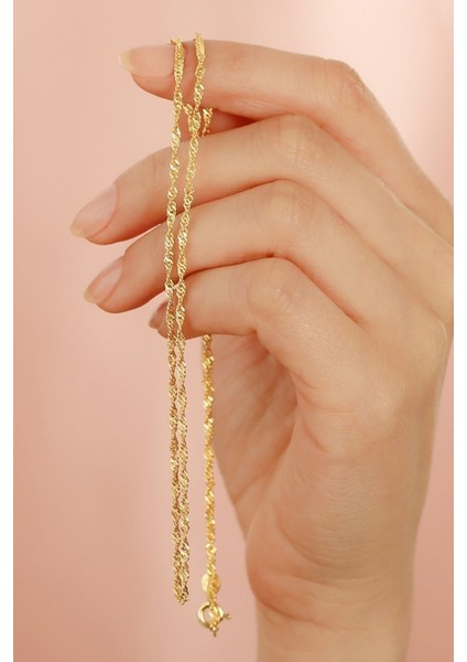 925 Ayar Gümüş Singapur ( Kıvrım ) Zincir Kolye fiyatları