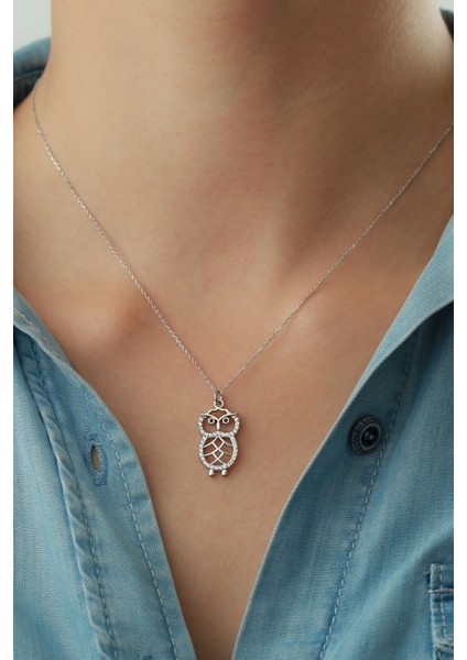 925 Ayar Gümüş Baykuş Kolye modelleri