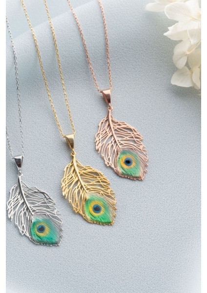 925 Ayar Gümüş Gold Tüy Kolye fiyatları