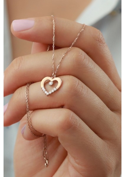 925 Ayar Kalpli Tektaş Gold Gümüş Kolye fiyatları