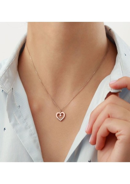 925 Ayar Kalpli Tektaş Gold Gümüş Kolye modelleri