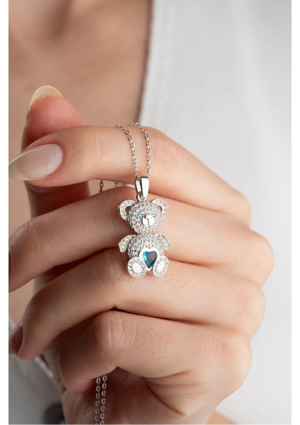 925 Ayar Gümüş Zirkon Taşlı Ayıcık Kolye fiyatları