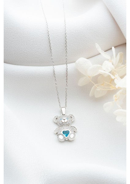 925 Ayar Gümüş Zirkon Taşlı Ayıcık Kolye modelleri