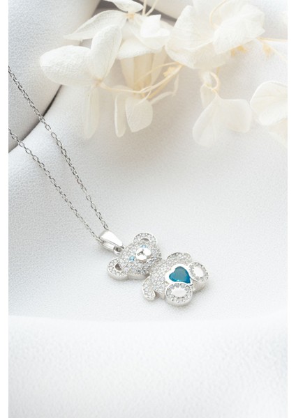 925 Ayar Gümüş Zirkon Taşlı Ayıcık Kolye fırsatları