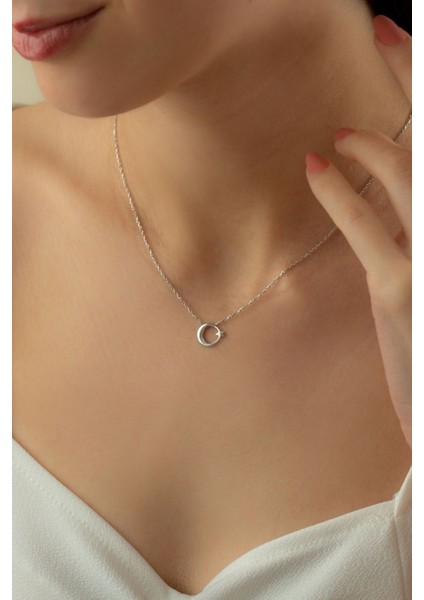 925 Ayar Gümüş Minimal Ay Yıldız Kolye modelleri