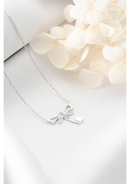 925 Ayar Gümüş Kalpli Yusufçuk Kolye fırsatları