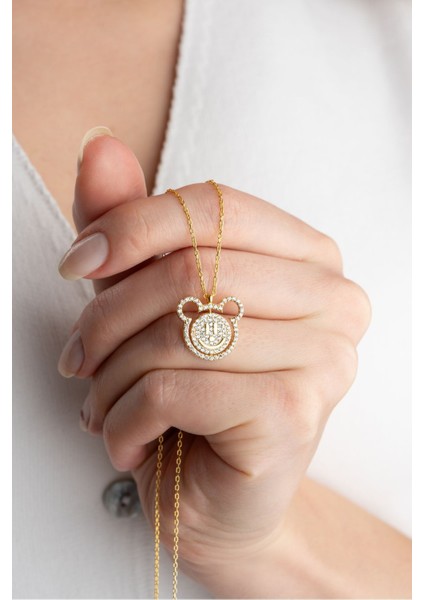 925 Ayar Gümüş Gold Gülen Yüz Kolye fiyatları