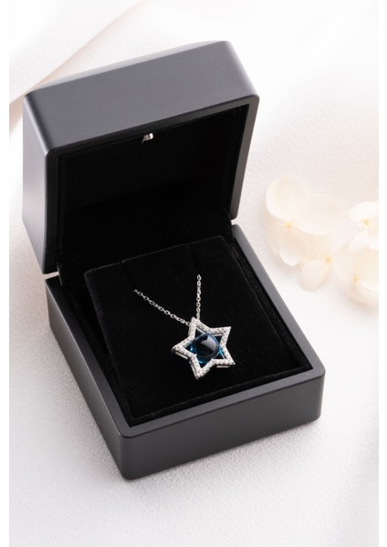 925 Ayar Gümüş Mavi Yıldız Kolye fiyatları