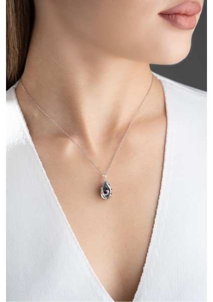 925 Ayar Gümüş Mix Damla Kolye