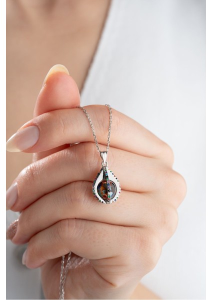 925 Ayar Gümüş Mix Damla Kolye fiyatları