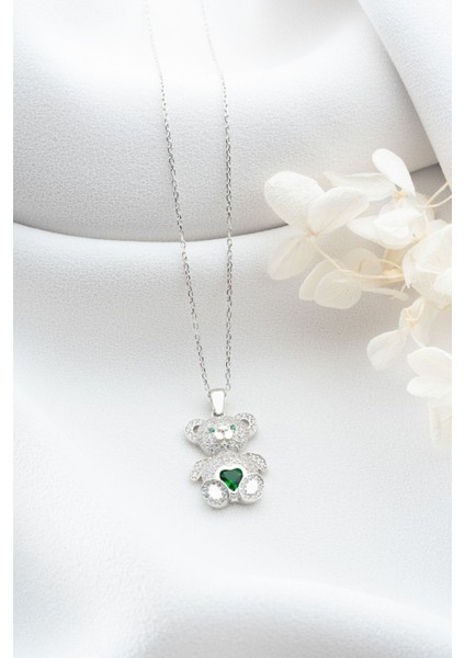 925 Ayar Gümüş Zirkon Taşlı Ayıcık Kolye modelleri