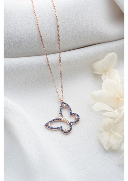 925 Ayar Gümüş Zirkon Taşlı Kelebek Kolye modelleri