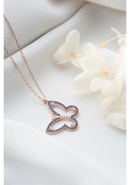 925 Ayar Gümüş Zirkon Taşlı Kelebek Kolye fırsatları