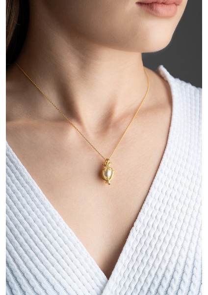 925 Ayar Gümüş Saklı Inci Kolye