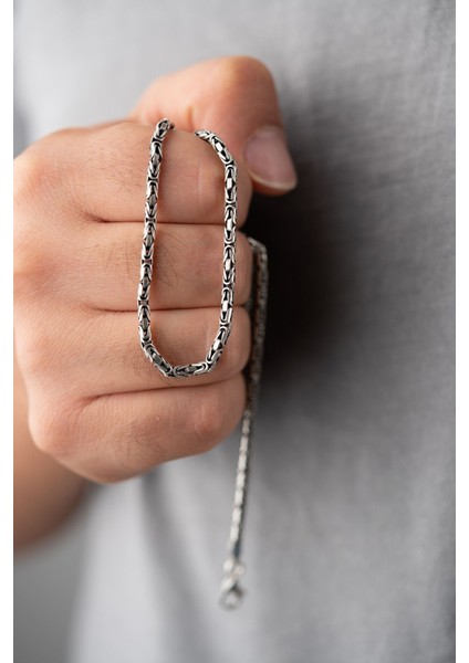 925 Ayar Gümüş Kral Model Erkek Zincir Kolye