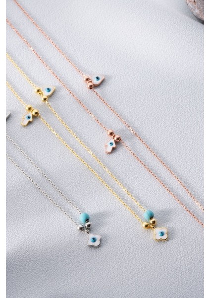 925 Ayar Gümüş Mineli Şans Kolye