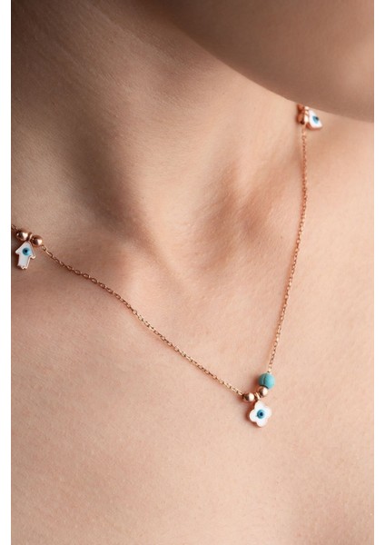 925 Ayar Gümüş Mineli Şans Kolye fiyatları