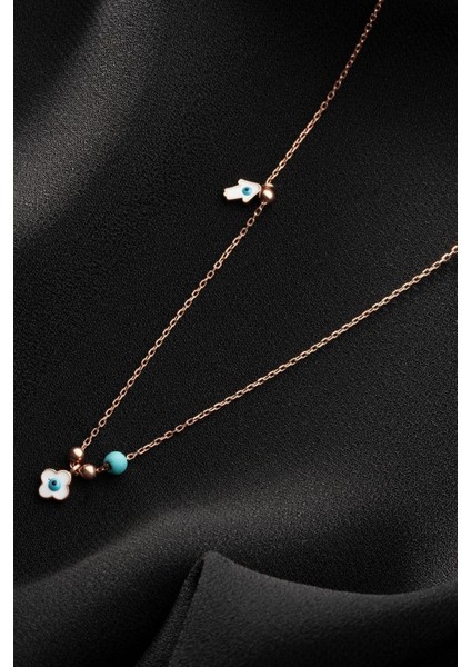 925 Ayar Gümüş Mineli Şans Kolye fırsatları