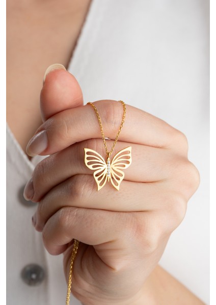 925 Ayar Gümüş Trend Kelebek Kolye fiyatları