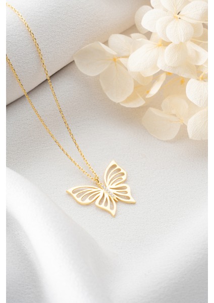 925 Ayar Gümüş Trend Kelebek Kolye fırsatları