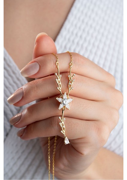 925 Ayar Gold Zirkon Damla Taşlı Sarmaşık Gümüş Kolye modelleri