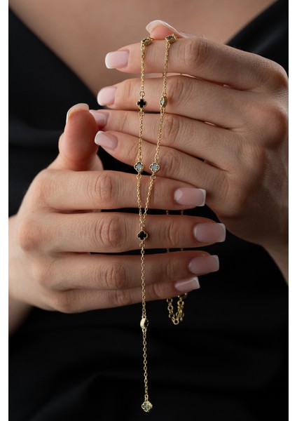 925 Ayar Gümüş Yonca Y Kolye