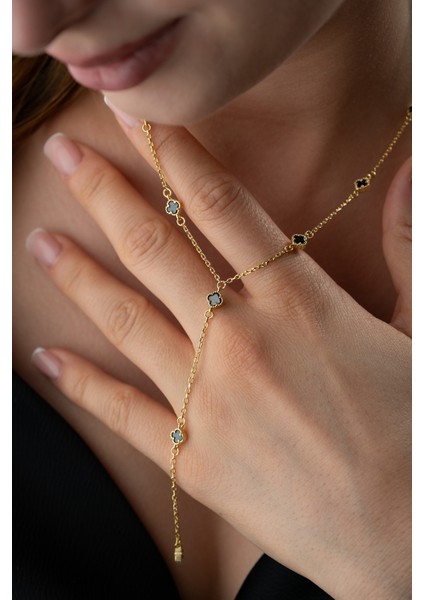 925 Ayar Gümüş Yonca Y Kolye modelleri