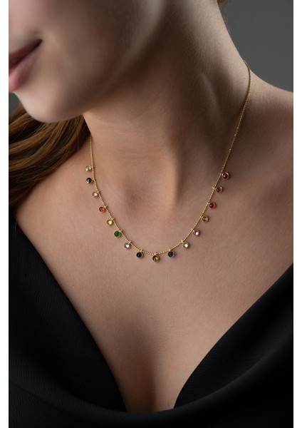 925 Ayar Gümüş Mix Taşlı Kolye modelleri