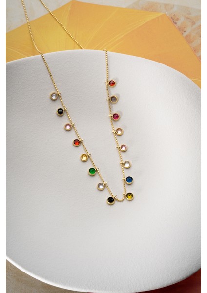 925 Ayar Gümüş Mix Taşlı Kolye fırsatları