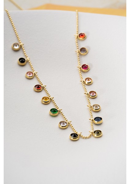 925 Ayar Gümüş Mix Taşlı Kolye indirimleri