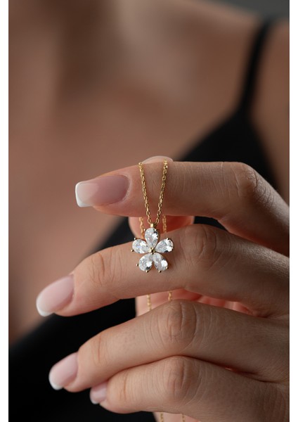 925 Ayar Gümüş Gold Nergis Çiçeği Kolye fiyatları