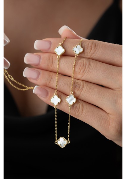 925 Ayar Gümüş Yonca Kolye