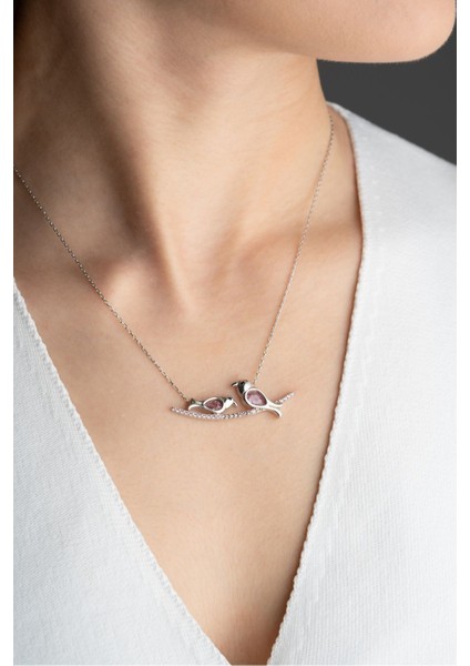 925 Ayar Gümüş Love Birds Kolye