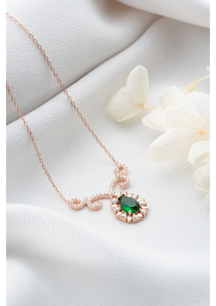 925 Ayar Gümüş Elmas Montür Damla Model Kolye fırsatları