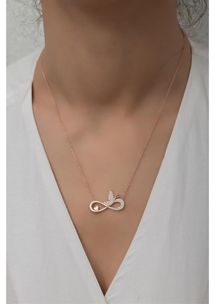 925 Ayar Gümüş Sonsuzluklu Kelebek Kolye modelleri