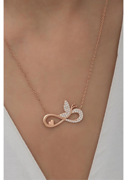 925 Ayar Gümüş Sonsuzluklu Kelebek Kolye fırsatları