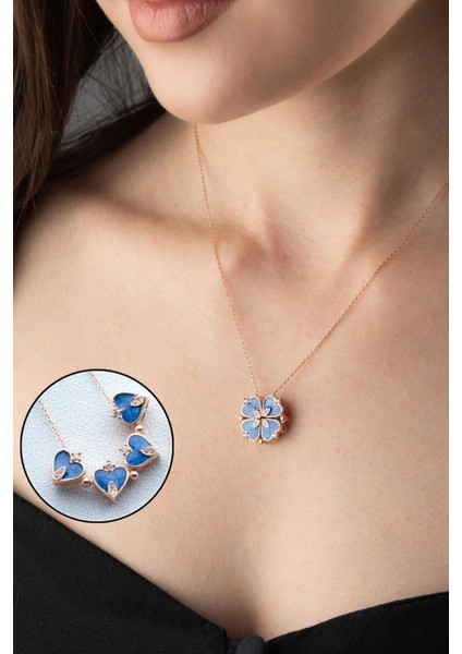 925 Ayar Gümüş Mıknatıslı Açılır Kapanır Yonca Kolye fırsatları