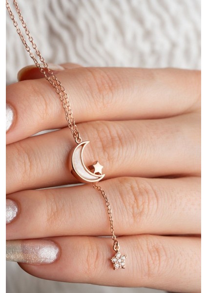925 Ayar Gümüş Salaş Ay Yıldız Kolye fiyatları