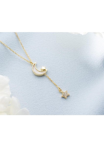 925 Ayar Gümüş Salaş Ay Yıldız Kolye modelleri
