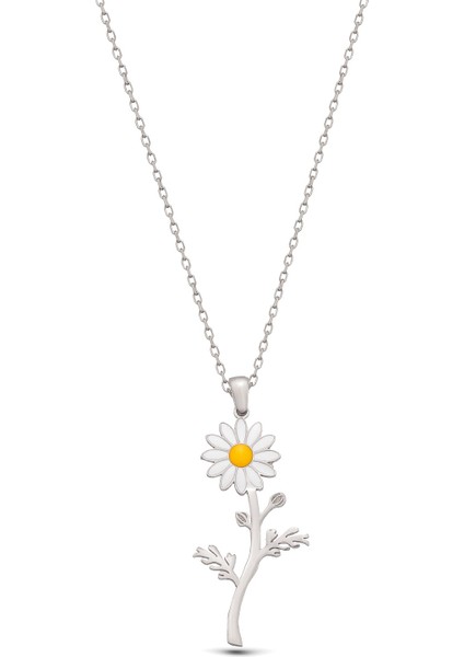 925 Ayar Gümüş Papatya Kolye