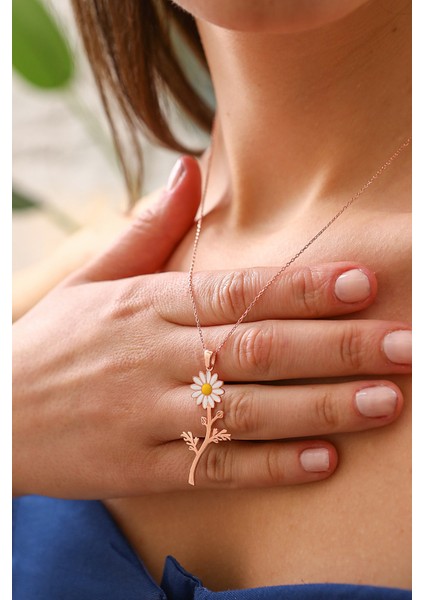 925 Ayar Gümüş Papatya Kolye modelleri