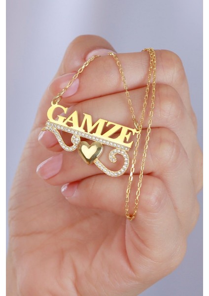 925 Ayar Gümüş Kalpli Isimli Kolye